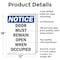Signmission Door Must Remain Open When Occupied, 12 in W x Rectangle, Aluminum OS-2PACK-NS-A-1218-V-11509 - alternate 5